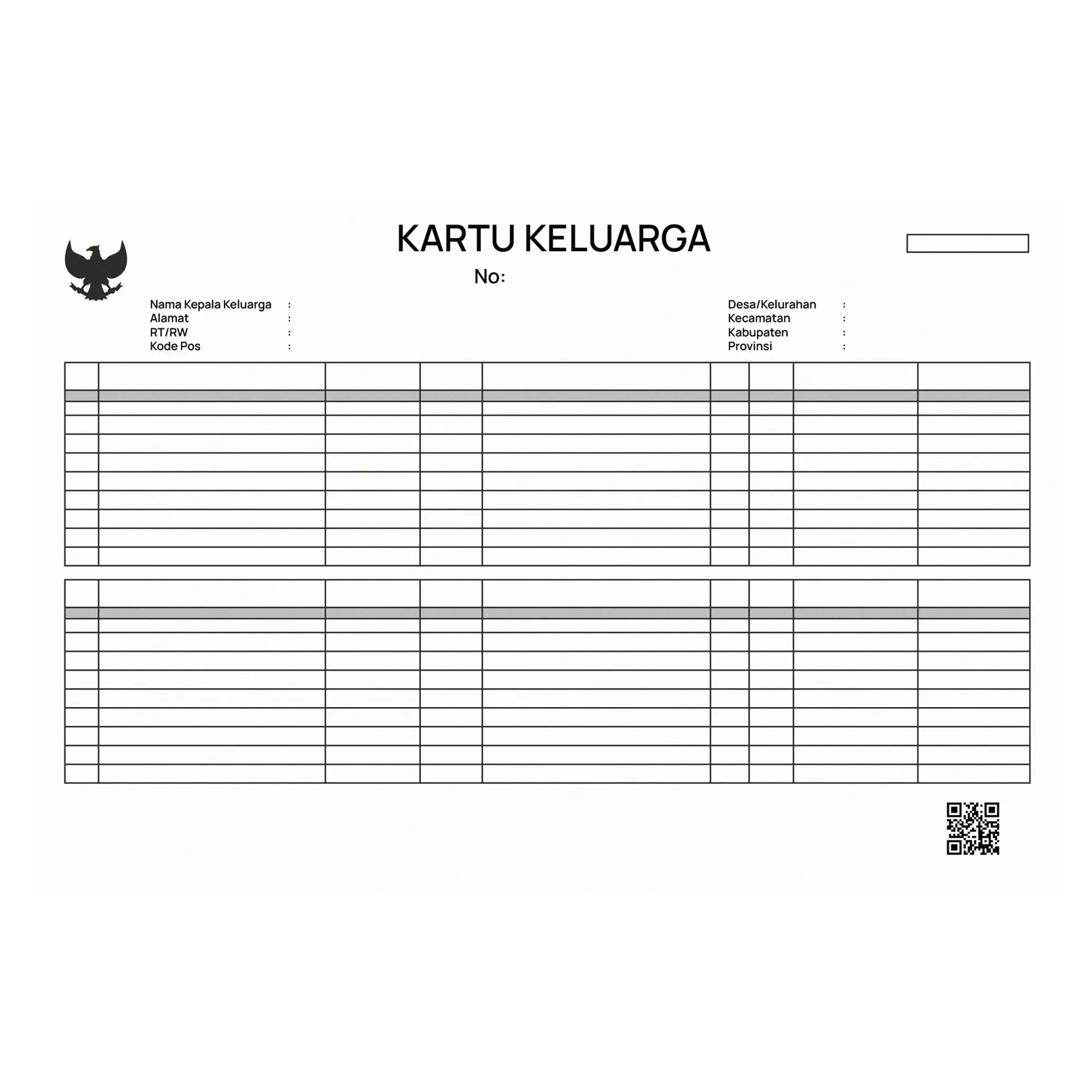 Contoh Kartu Keluarga - syarat dokumen gadai BPKB Adira Finance